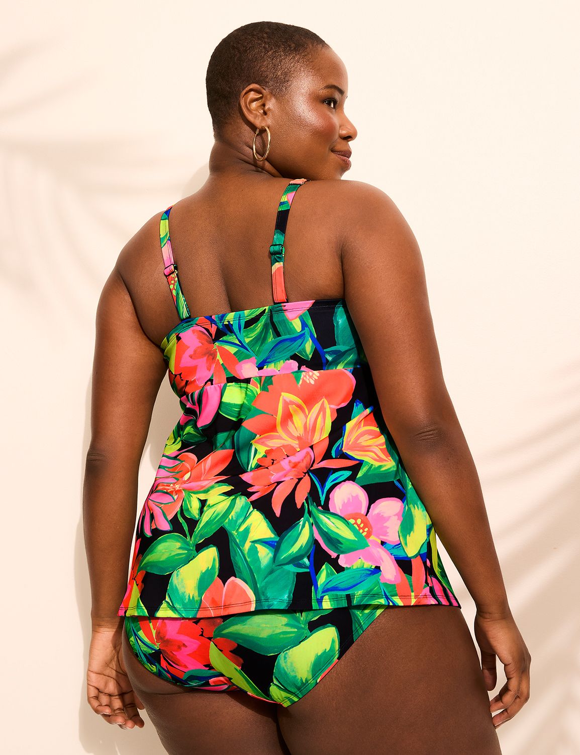 No-Wire Three-Tier Tankini Top