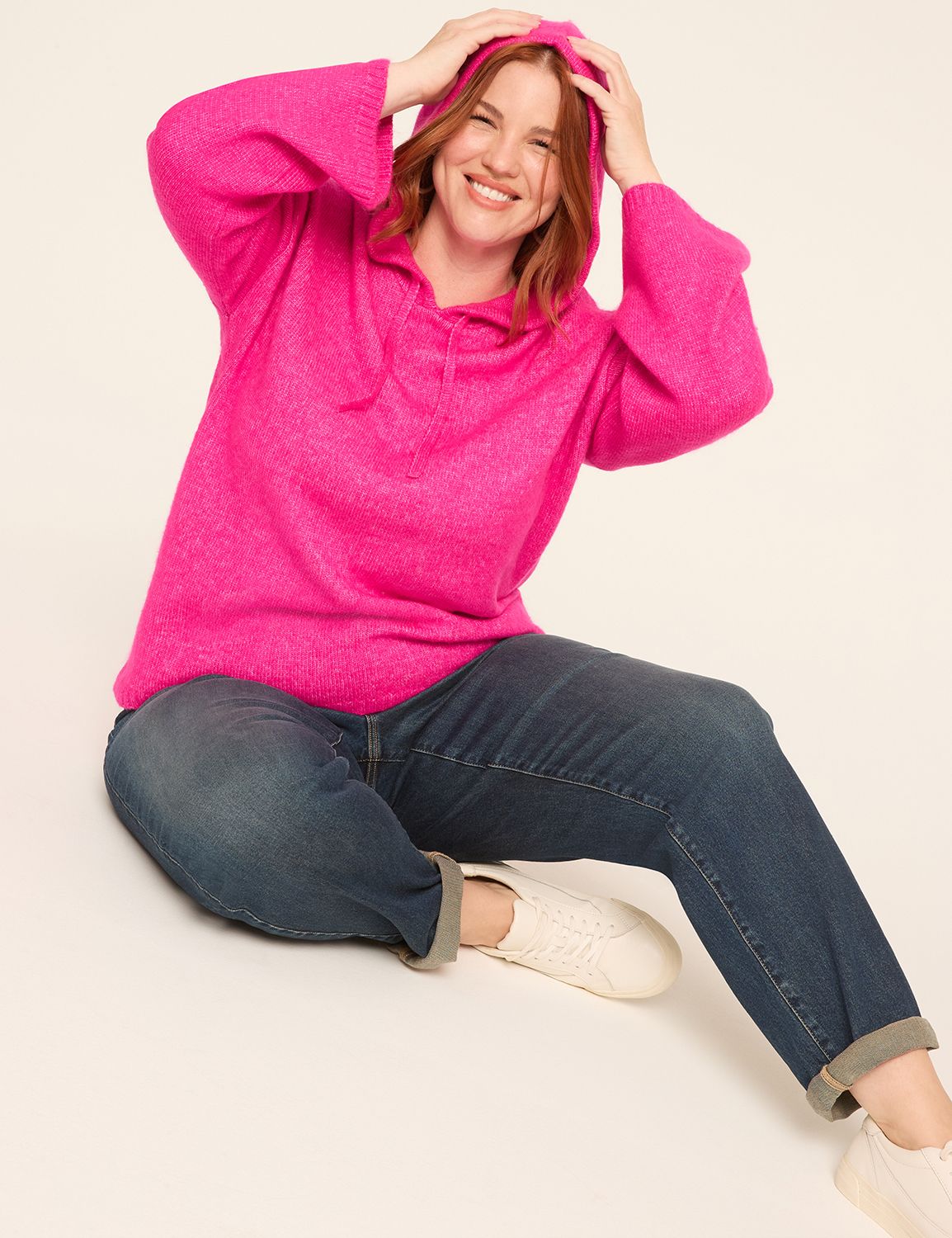 Long Sleeve Hooded Pullover Sweater Product Image 3