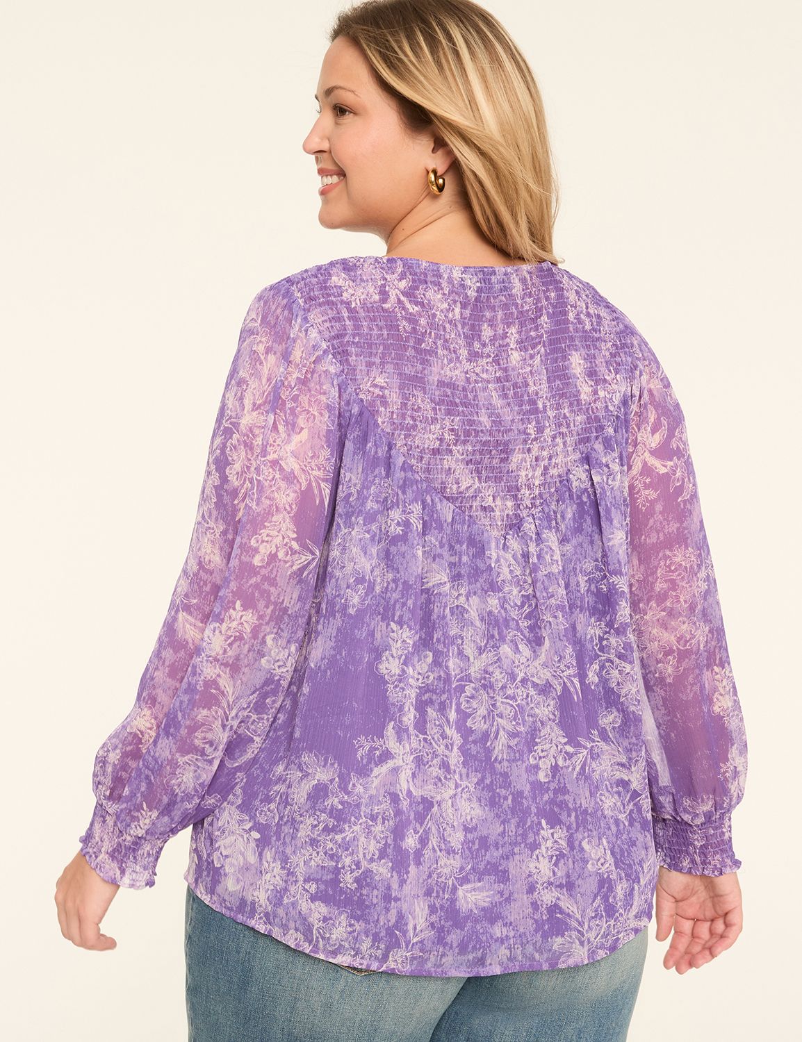Relaxed Notch-Neck Popover Blouse