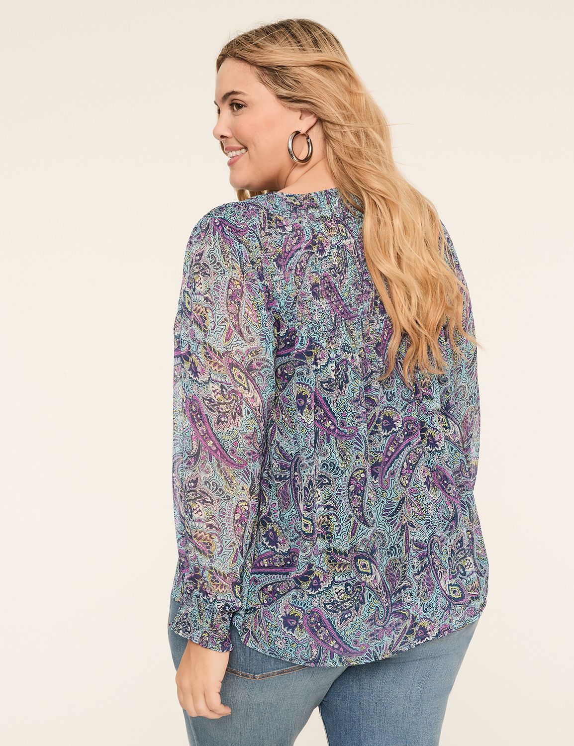 Relaxed Notch-Neck Popover Blouse