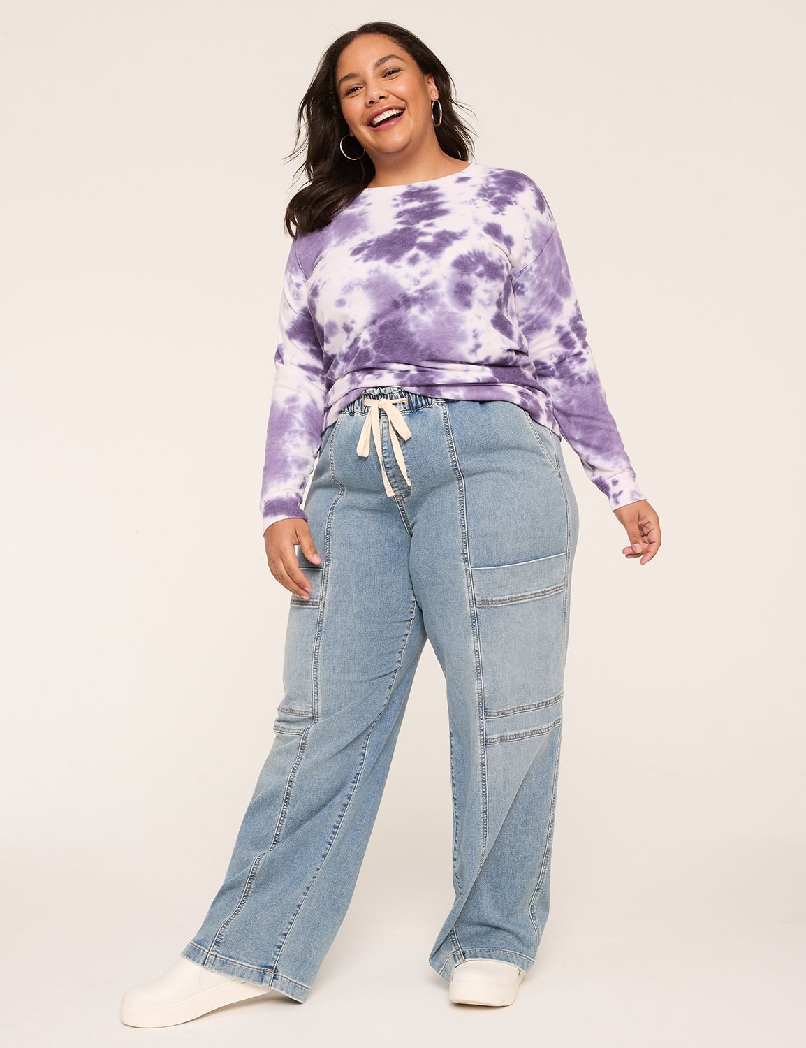 Long Sleeve Dropped Shoulder Tie Dy Product Image 3