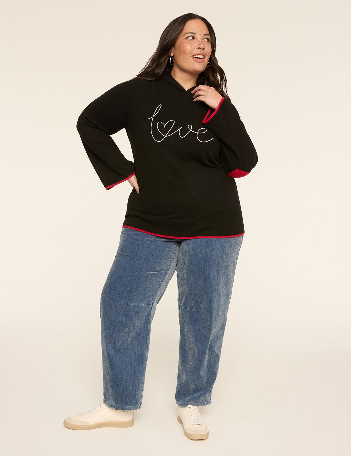 Long Sleeve Love Hoodie Pullover Sw Product Image 3