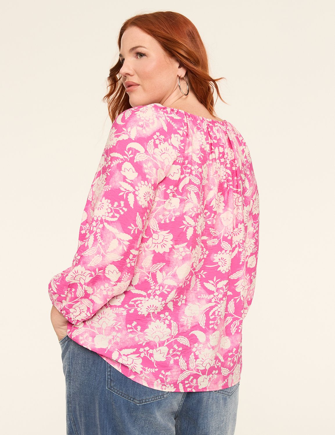 Classic 3/4 Raglan Sleeve Split Nec Product Image 2