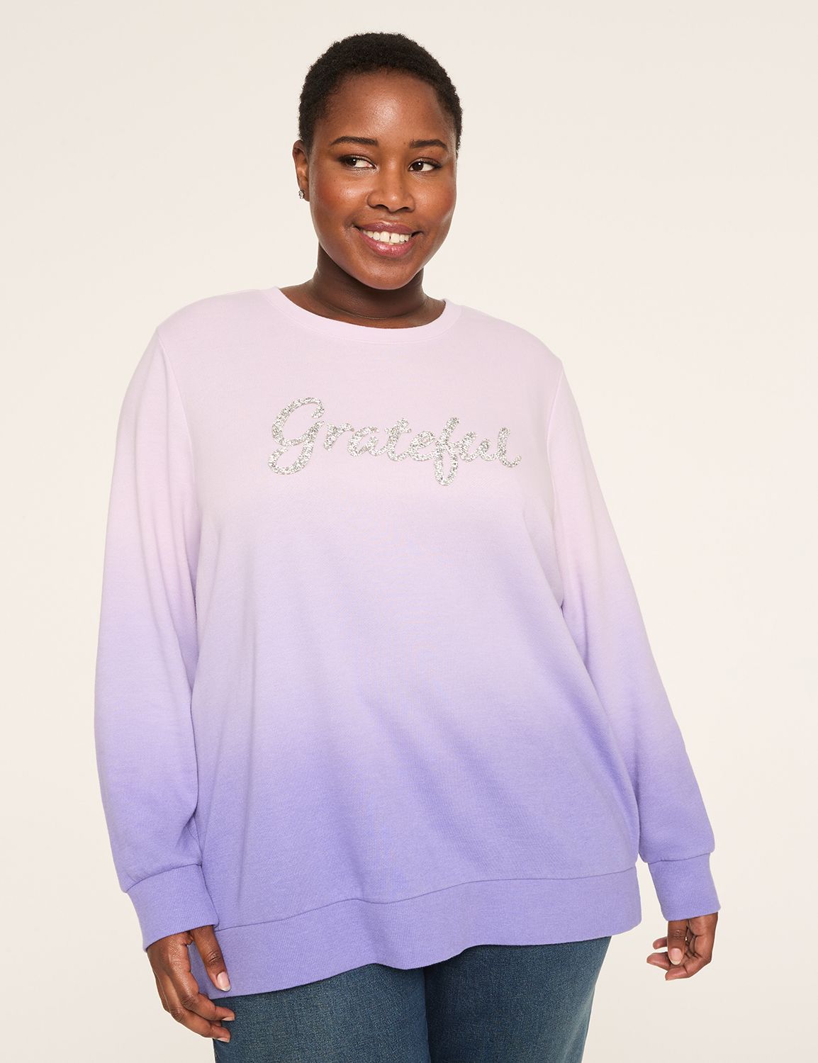 Long Sleeve Crew Neck Sweatshirt wi Product Image 1
