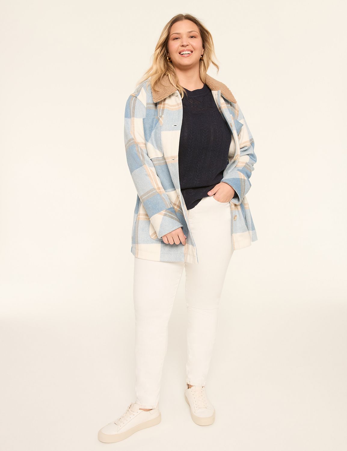 Long Sleeve Pointelle Crew Neck Pul Product Image 3
