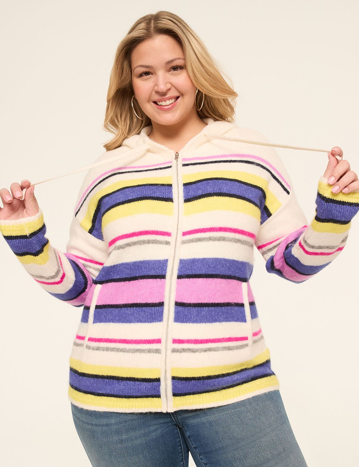 Classic Long Sleeve Hooded Zip-Fron Product Image 1