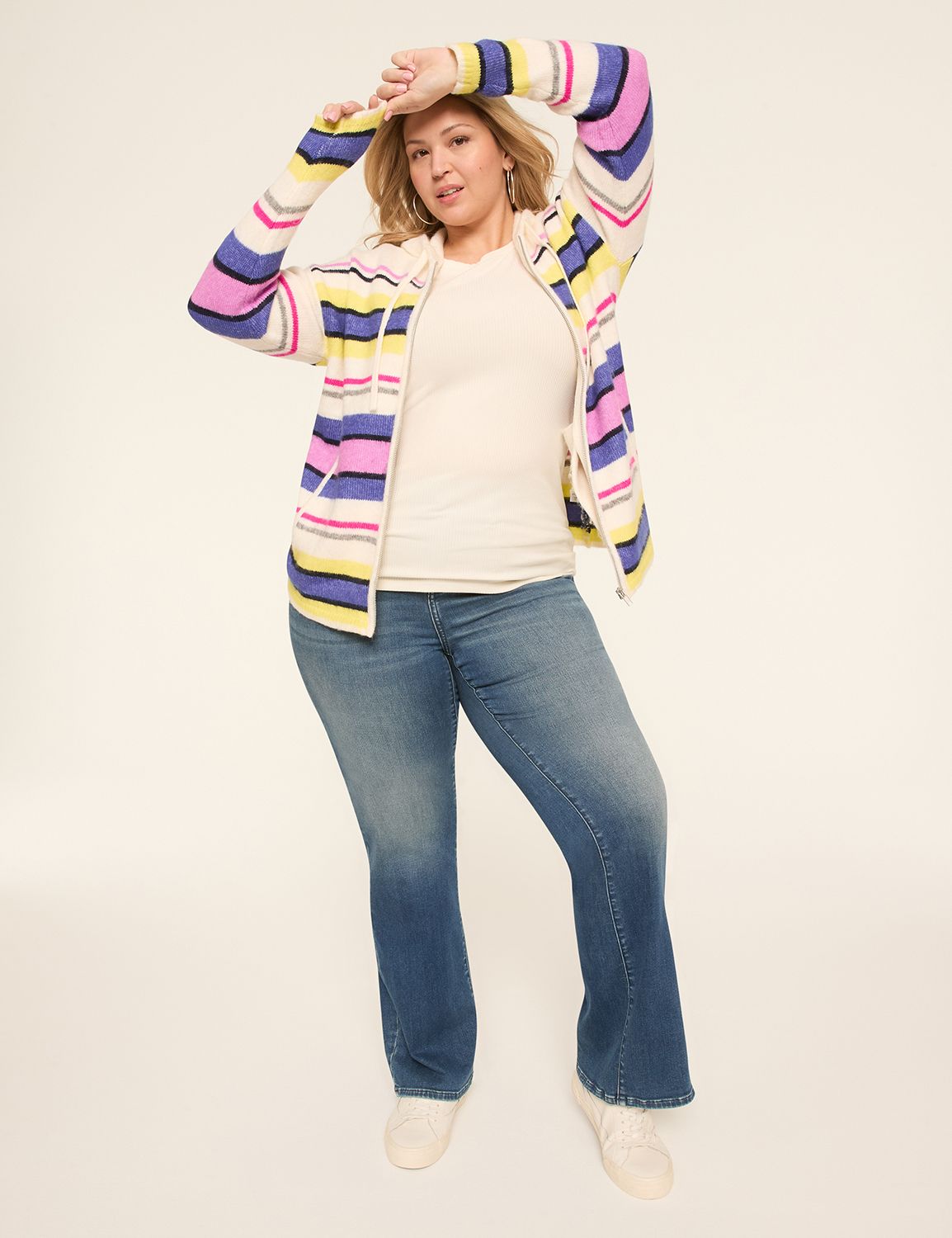 Classic Long Sleeve Hooded Zip-Fron Product Image 3