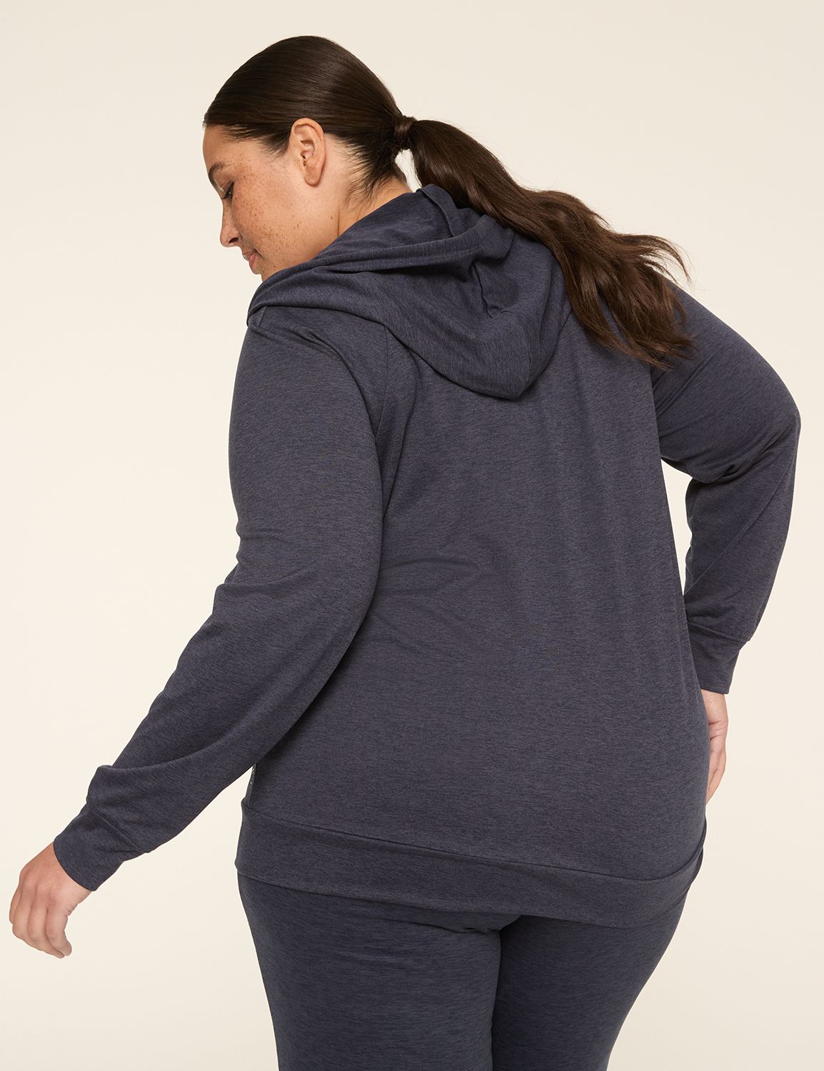 LIVI Soft Marl Zip-Front Hoodie