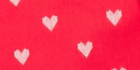 Heart-Print Tie-Neck Popover Blouse