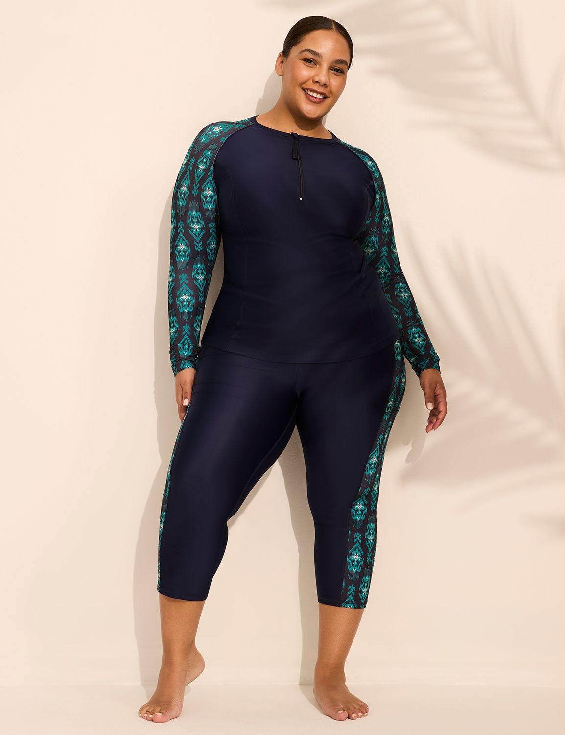 Quarter Zip Long-Sleeve Swim Rash Guard