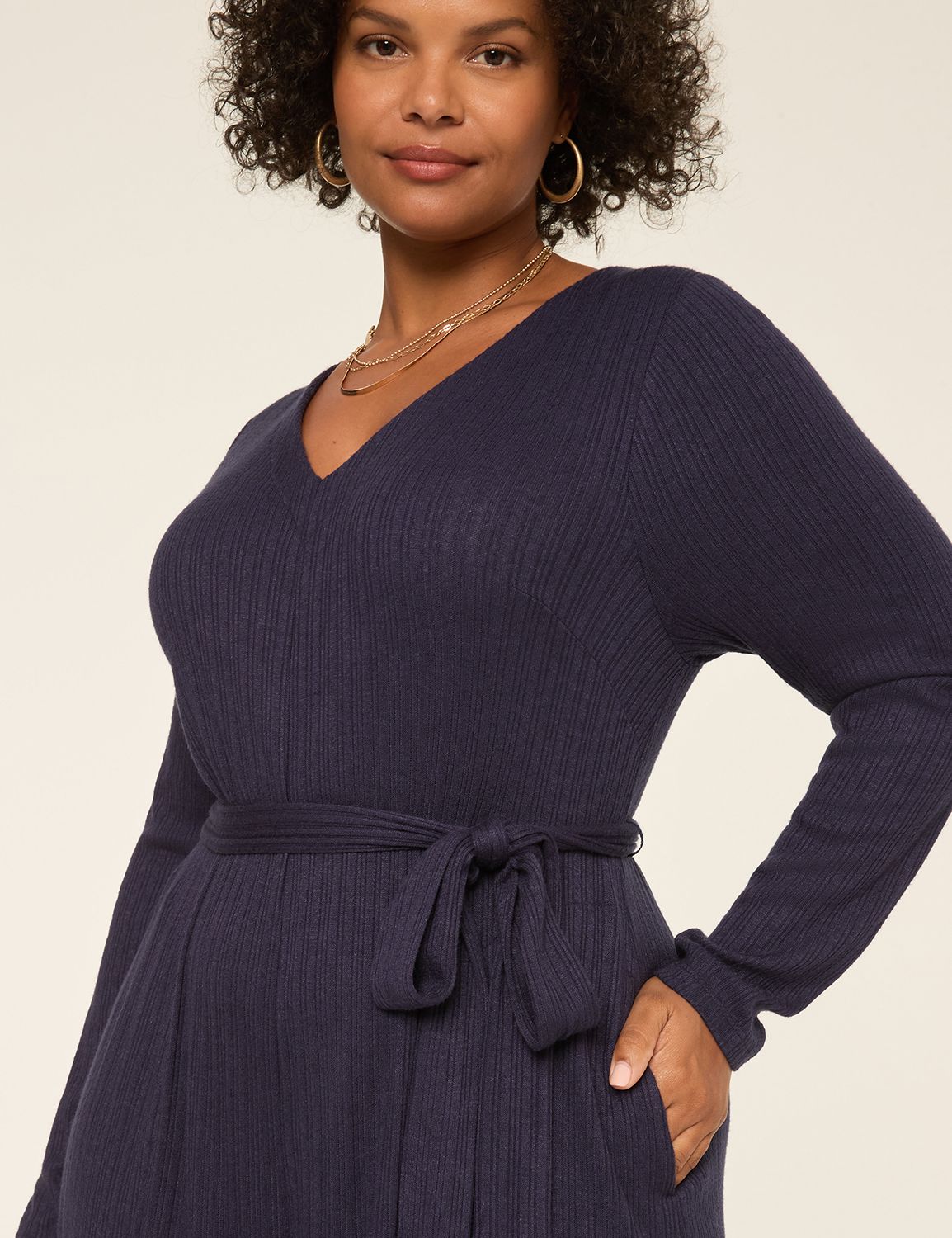 LS VNECK WIDE LEG JUMPSUIT 1148432 Product Image 3