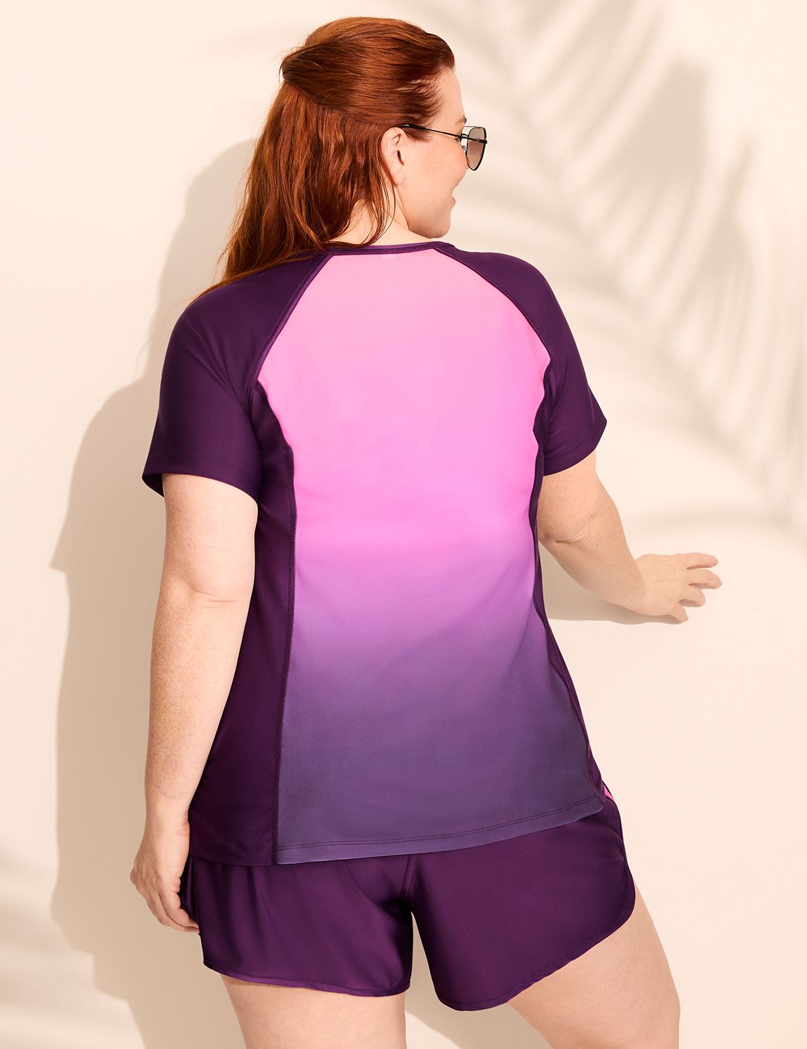 Ombre Quarter-Zip Short-Sleeve Rash Guard
