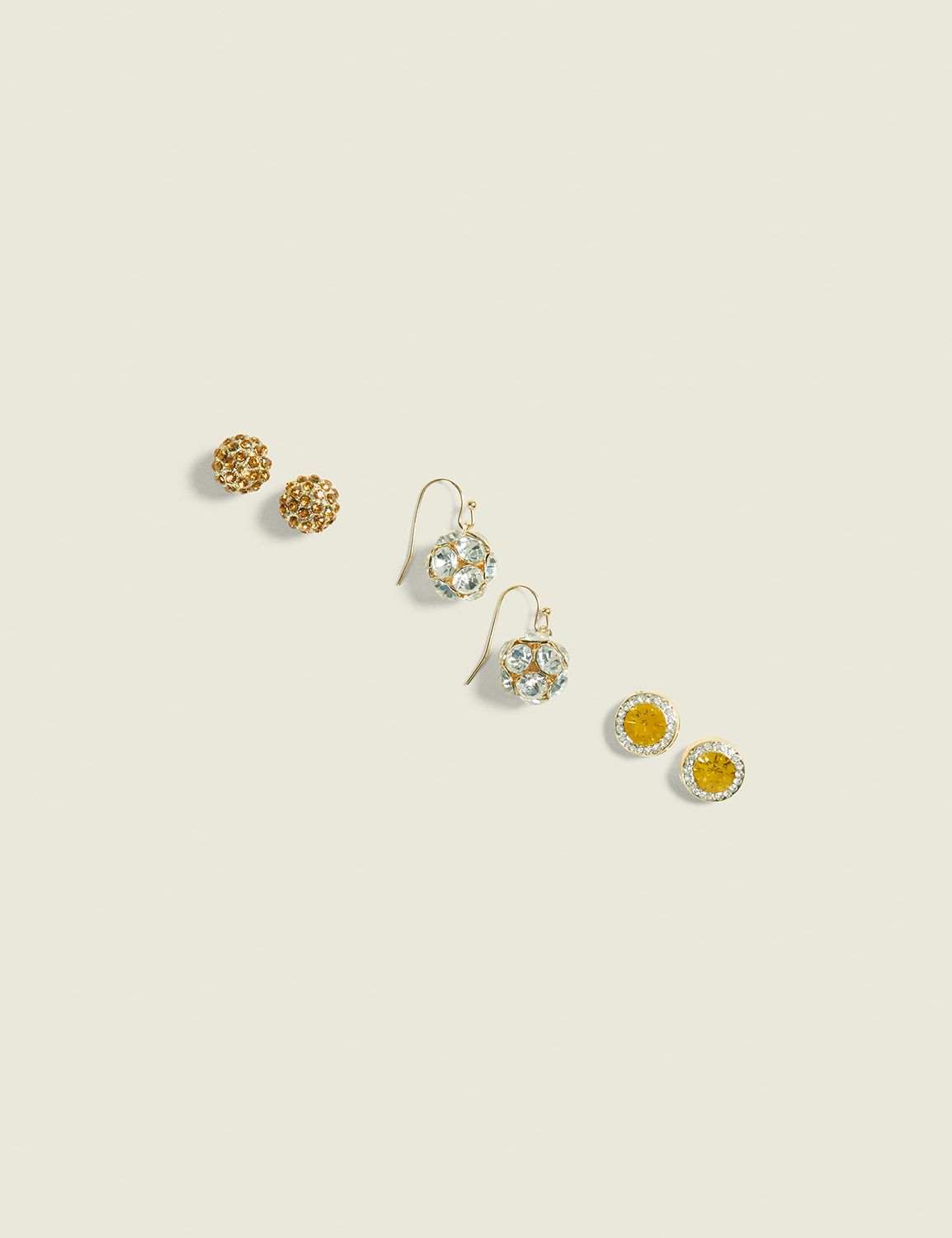 Neutral Pave 3-Pack Earring