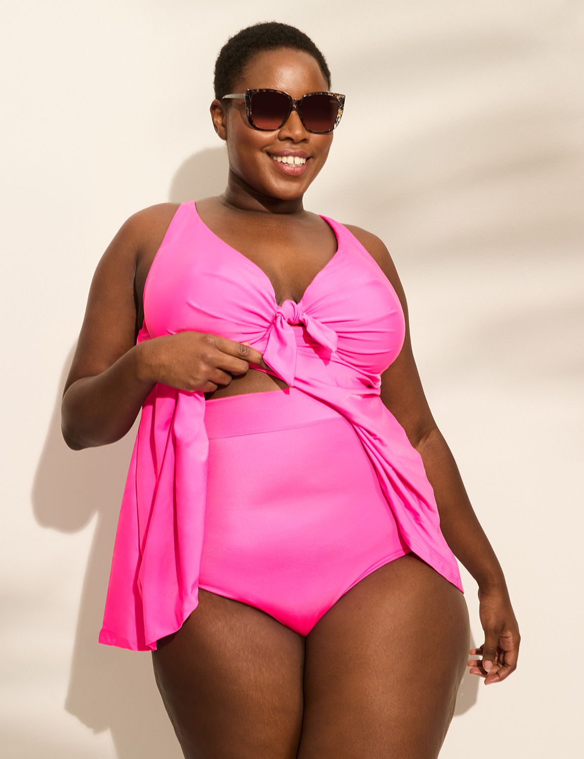 Knot Front Swing Plunge UW Tankini Product Image 5