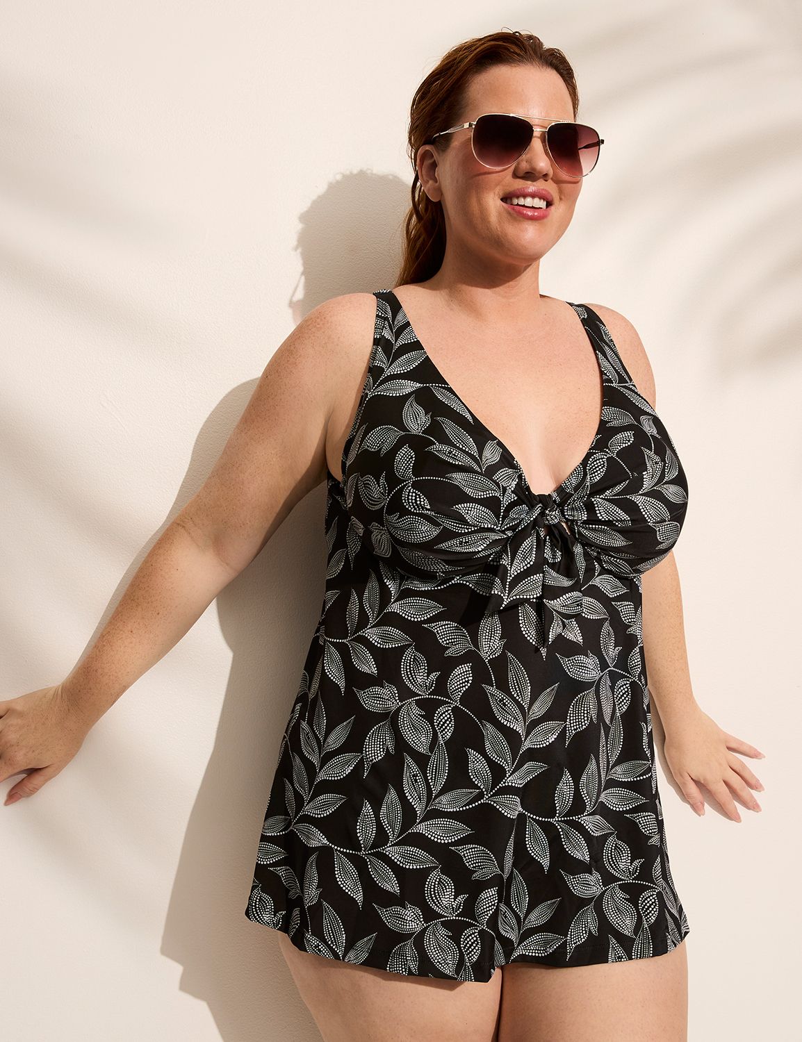 Underwire Knot-Front Tankini Top