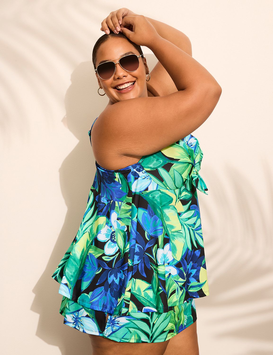 Knot Front Swing Plunge UW Tankini Product Image 3