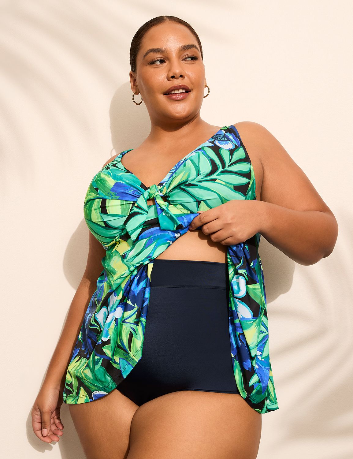 Knot Front Swing Plunge UW Tankini Product Image 6