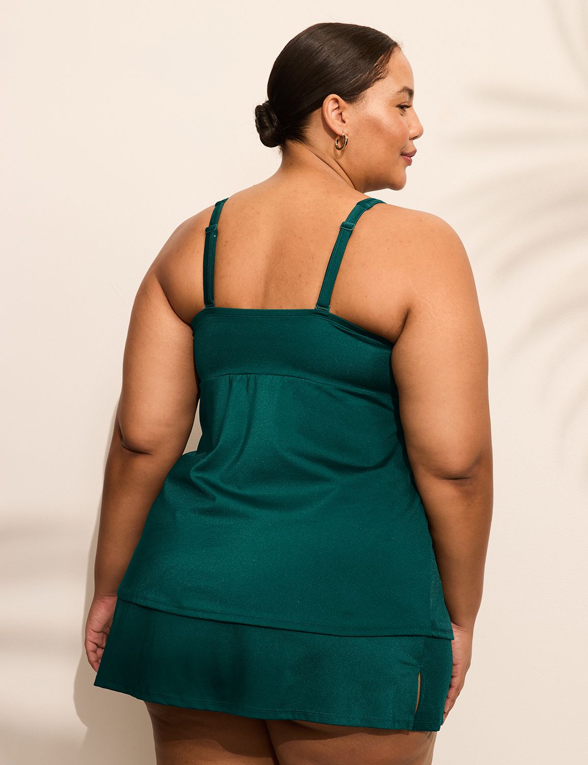 No-Wire Shimmer Three-Tier Tankini Top