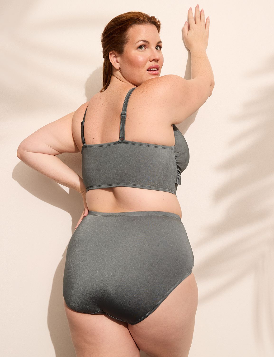 Underwire Shimmer Wrap-Front Bikini Top