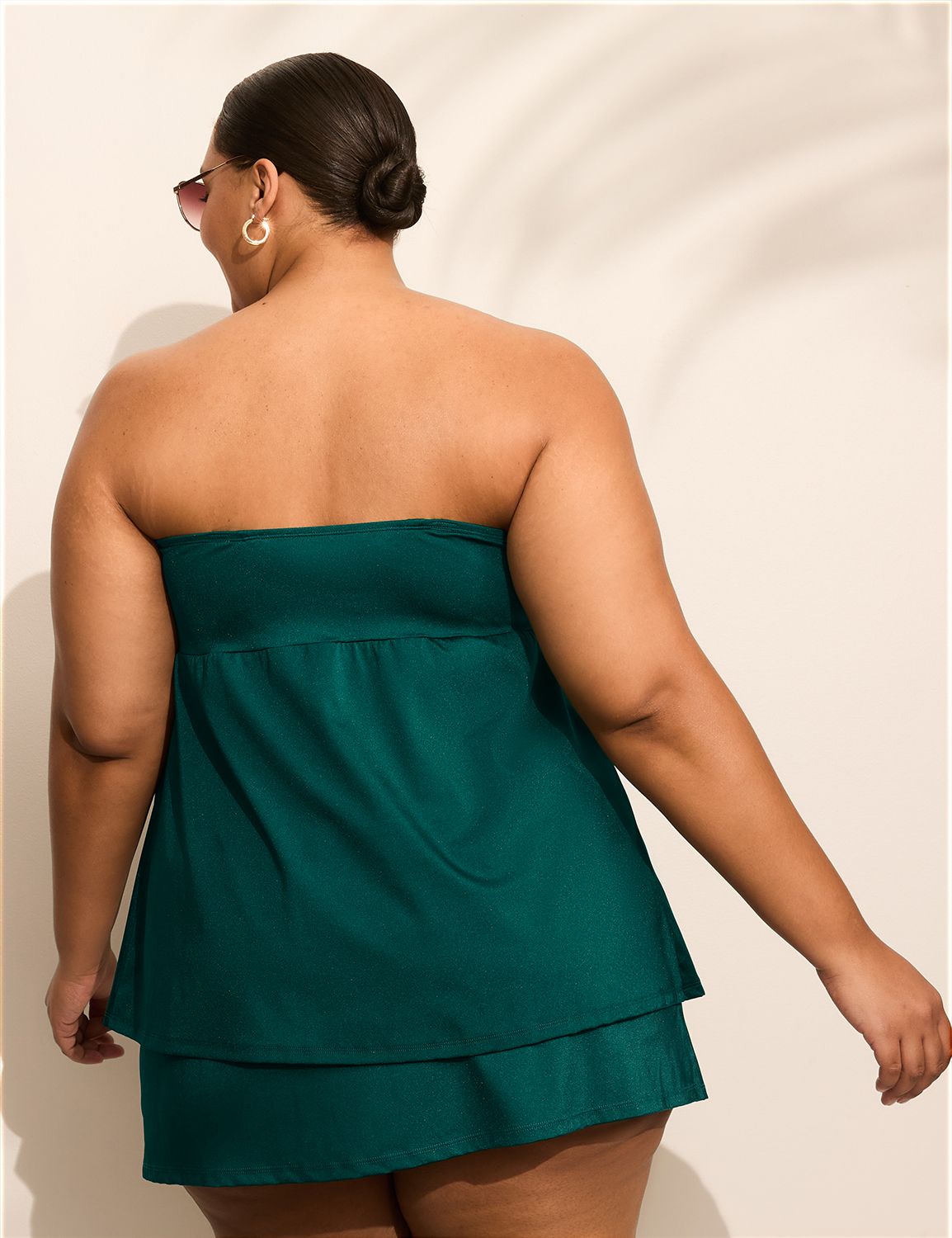 Underwire Shimmer Strapless Tankini Top