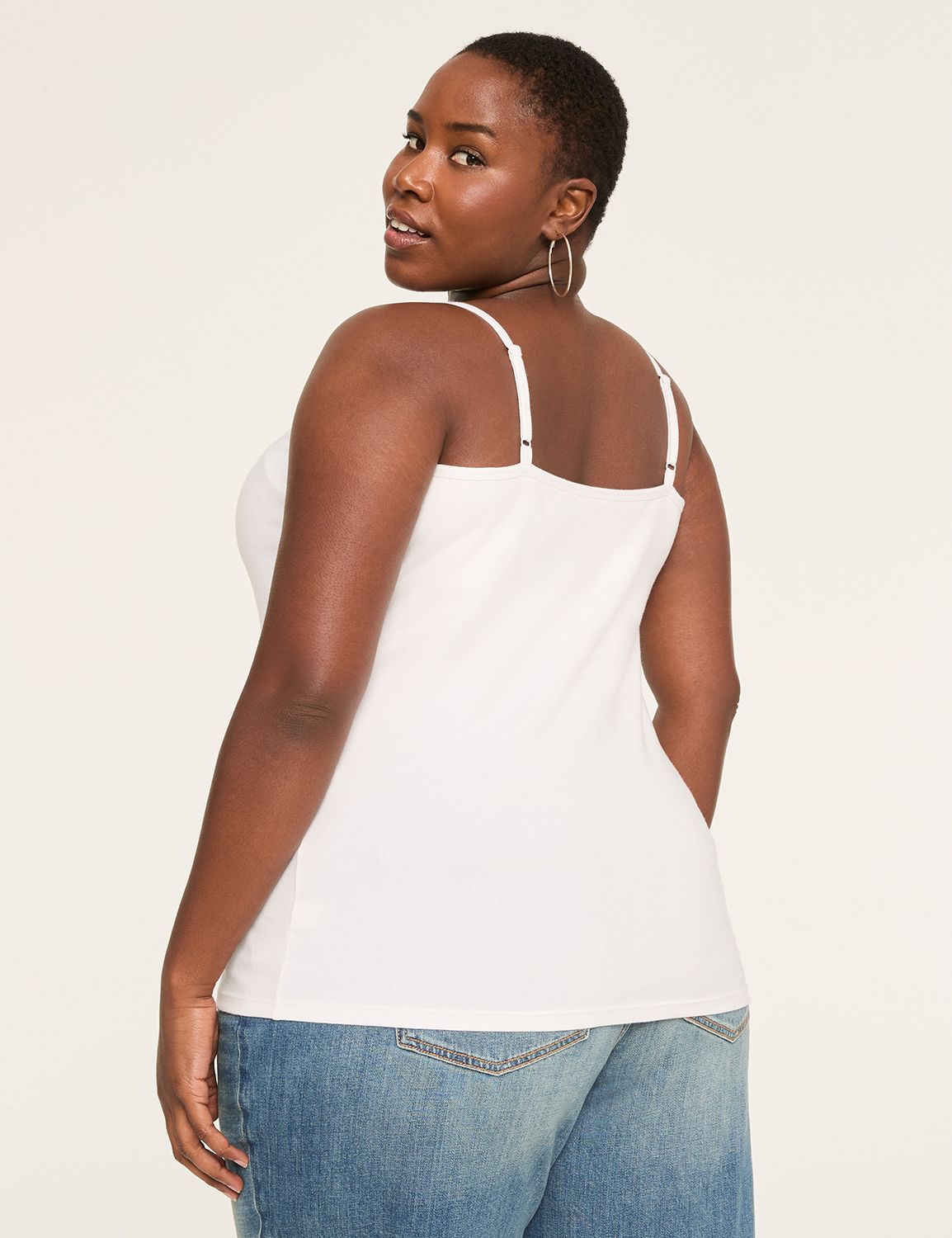 V-Neck Body-Skimming Cami With Shelf Bra