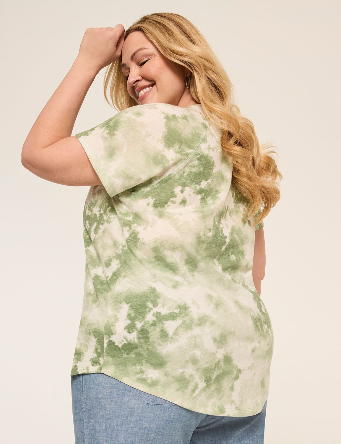 Short-Sleeve Notch-Neck Top