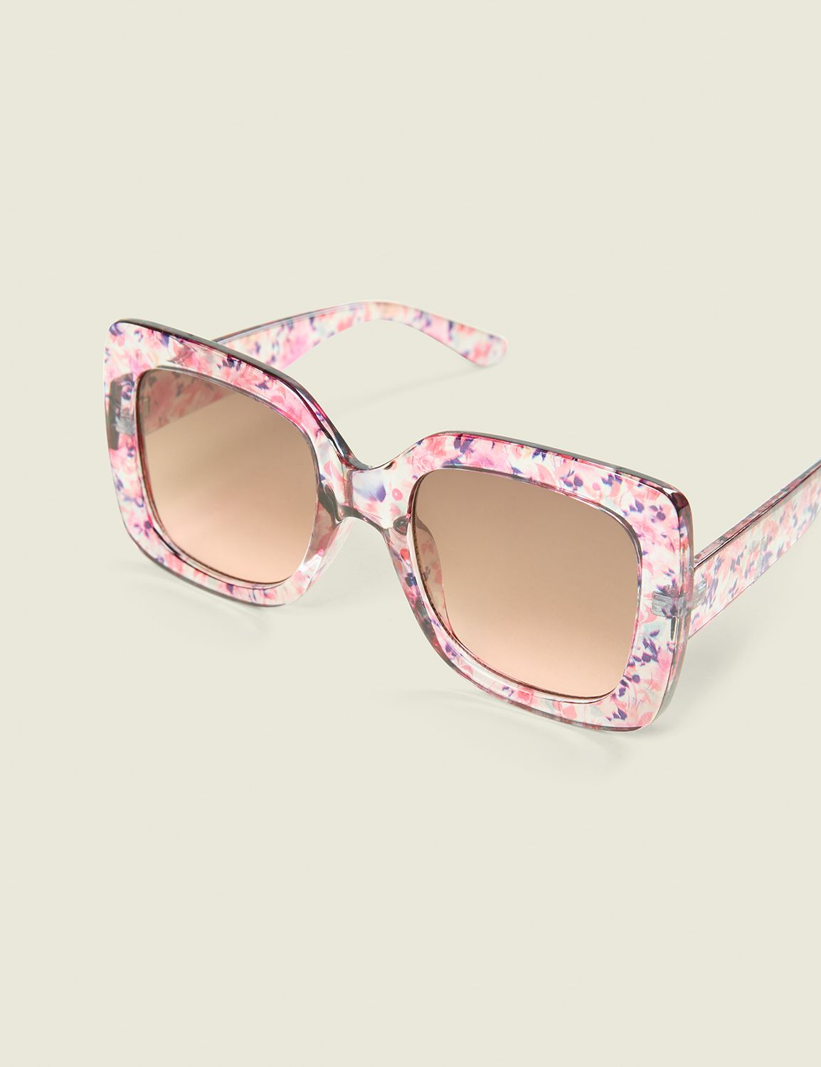Pink Floral Square Sunglasses