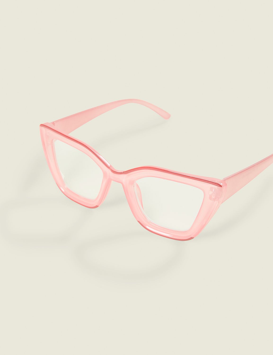 Pink Translucent Cateye Reading Glasses