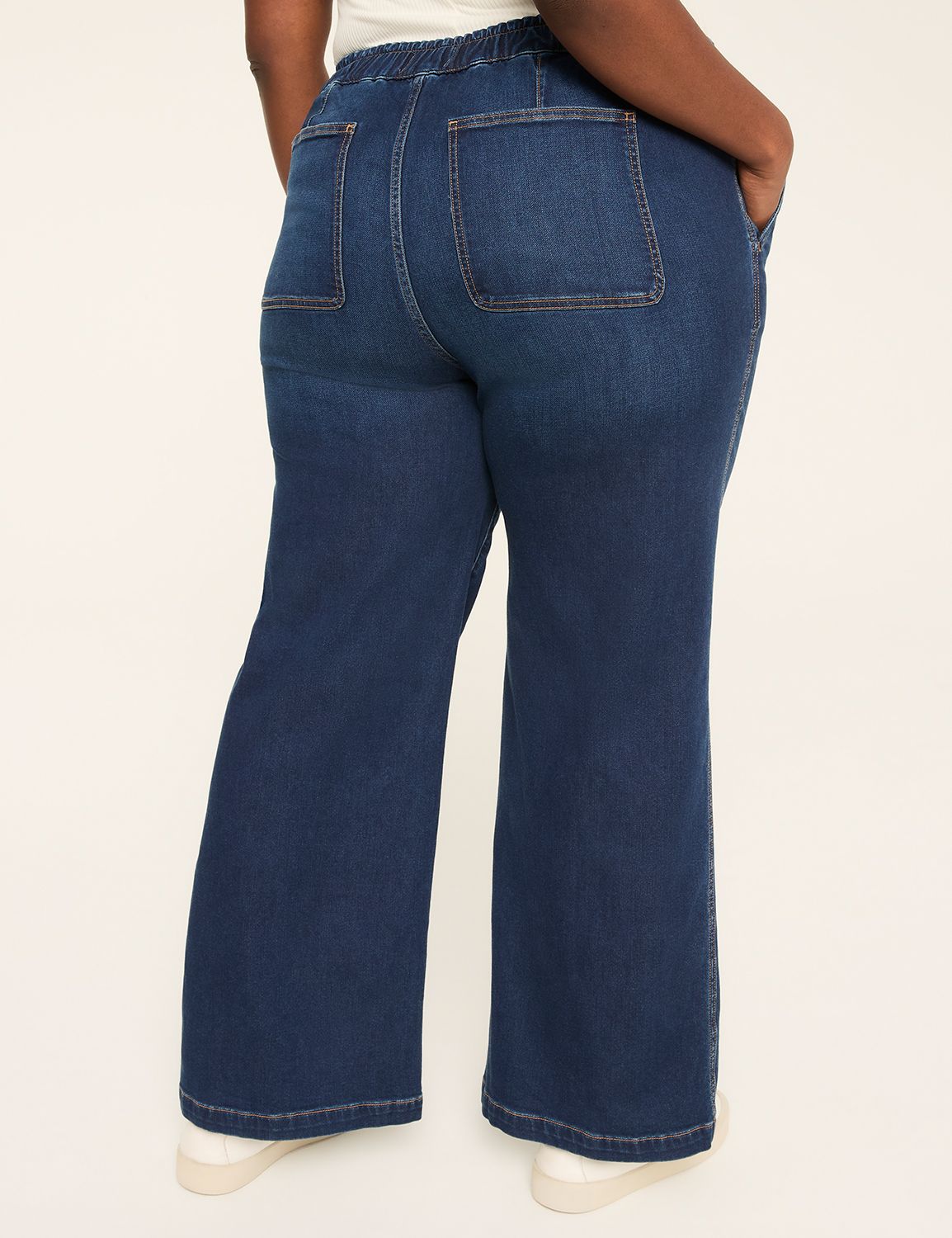 Pull-On Cloud Knit High-Rise Wide Leg Jean
