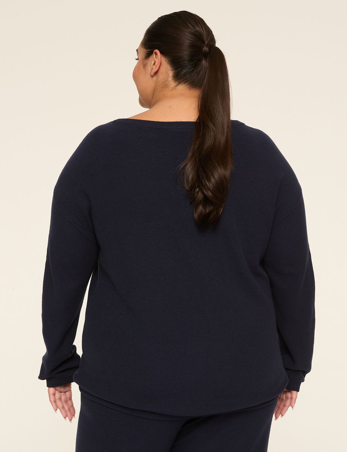 LIVI Boatneck Tie Hem Sweater