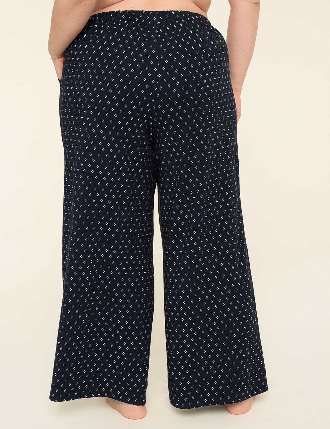 Cotton Knit Wide Leg Pant