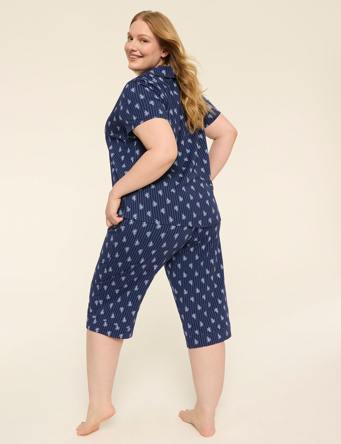 Comfy Cotton Notch-Neck Top & Crop Pant PJ Set