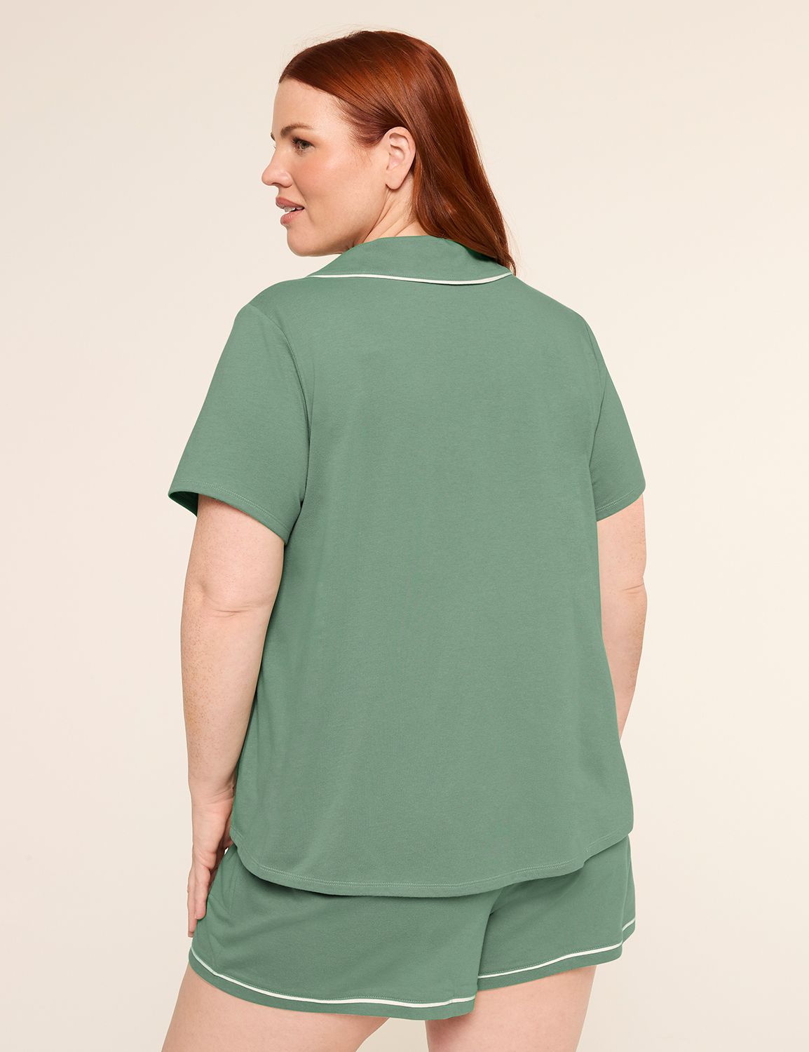 Comfy Cotton Notch-Neck Shirt & Short PJ Set