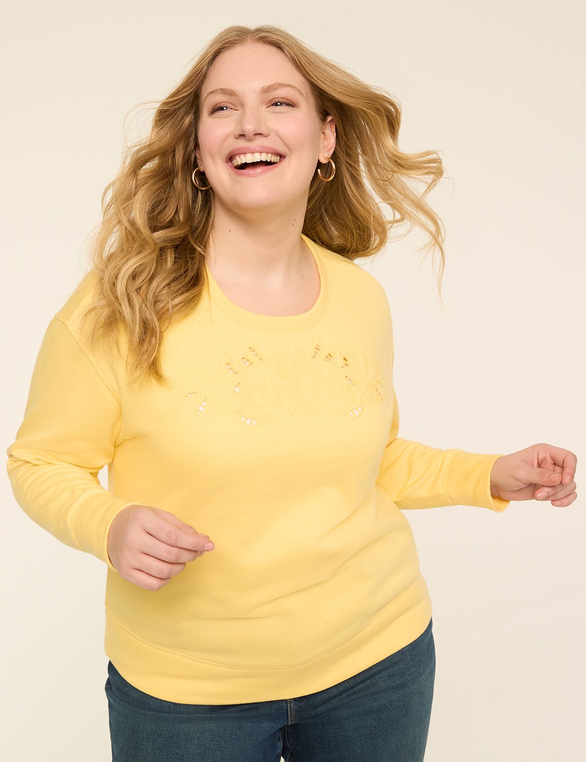 Long-Sleeve Embroidered Sweatshirt