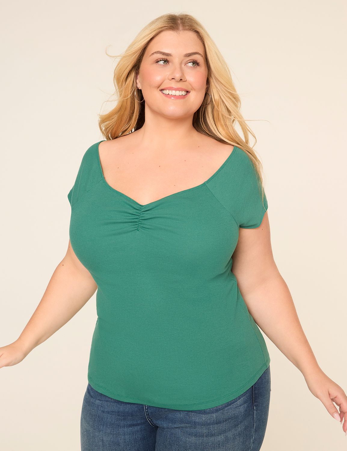 Off-The-Shoulder Shirred-Neck Top