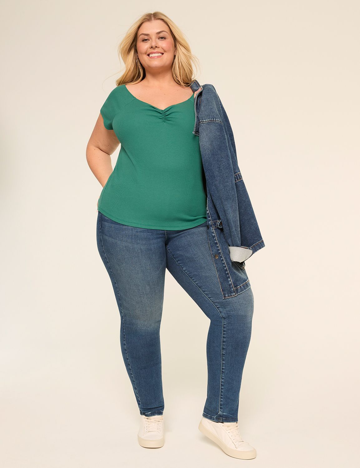Elbow Sleeve Off the Shoulder Shirr Product Image 3