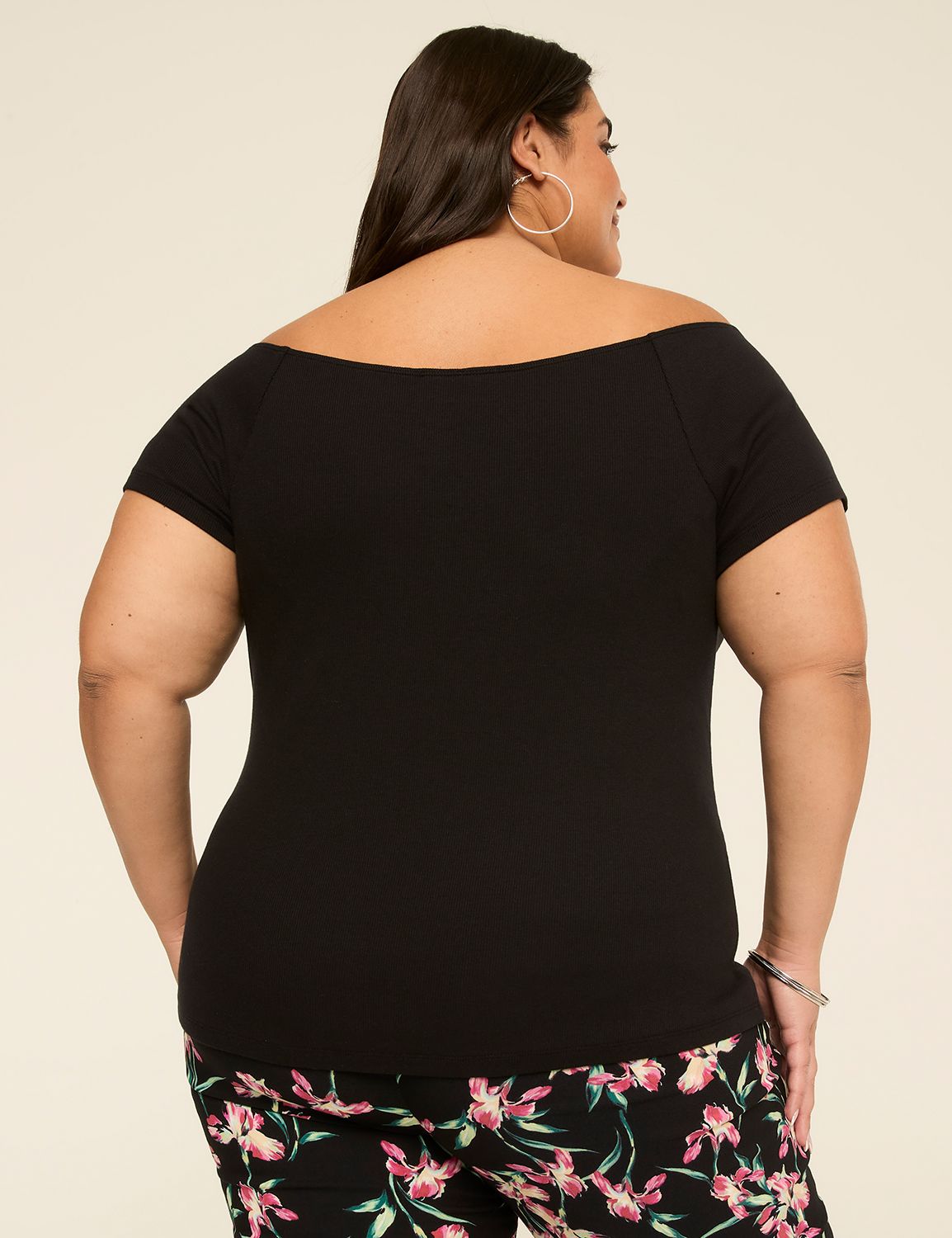 Off-The-Shoulder Shirred-Neck Top