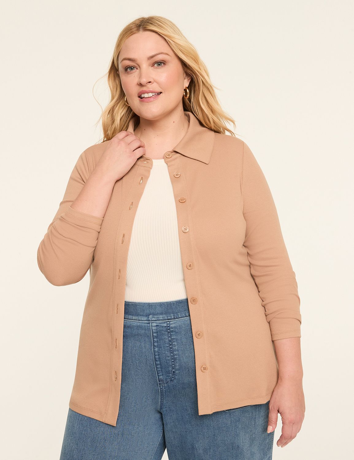 Long Sleeve Button Front Variegated Product Image 4