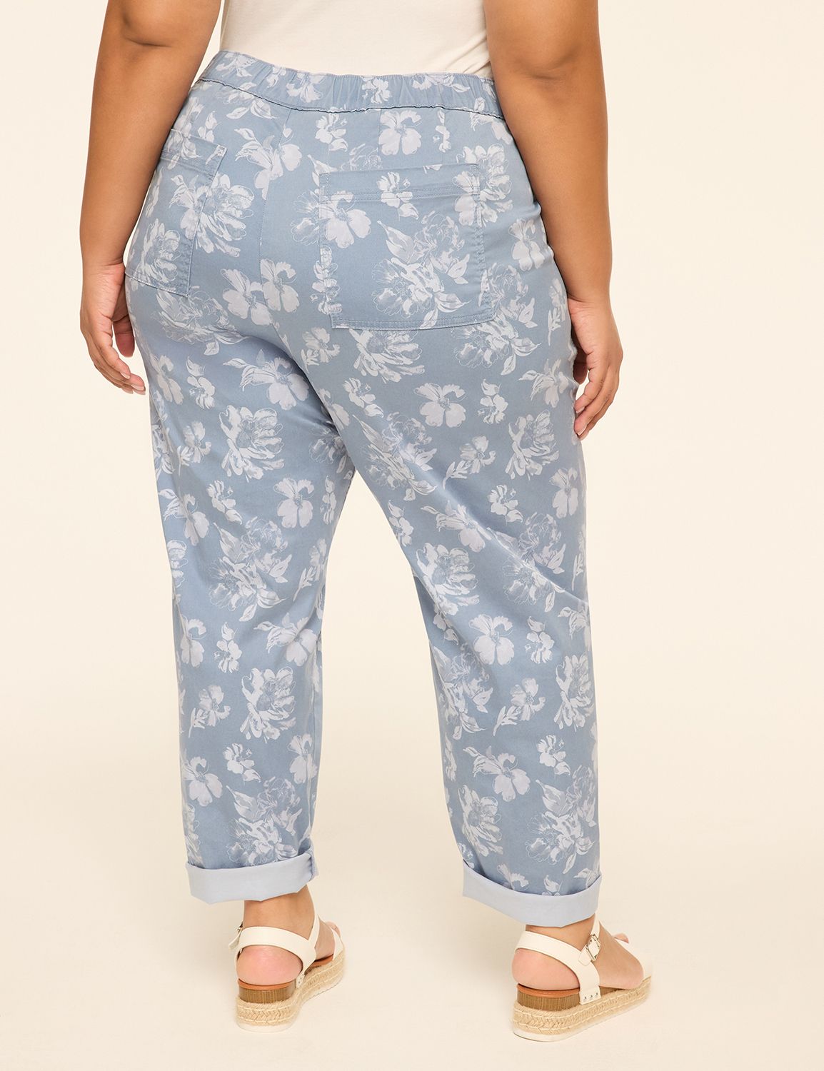 Pull-On Sateen Chino Ankle Pant