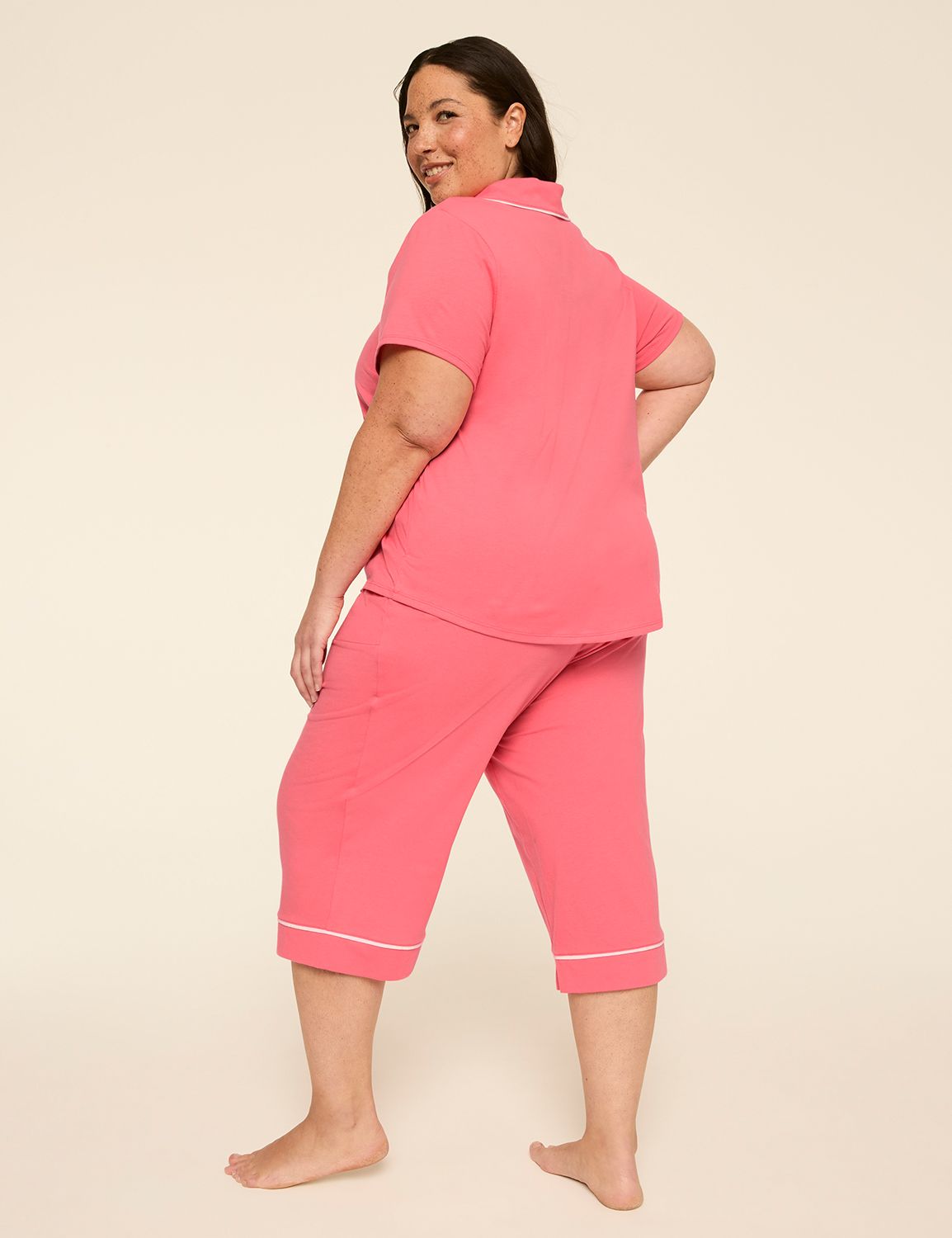 Comfy Cotton Notch-Neck Top & Crop Pant PJ Set