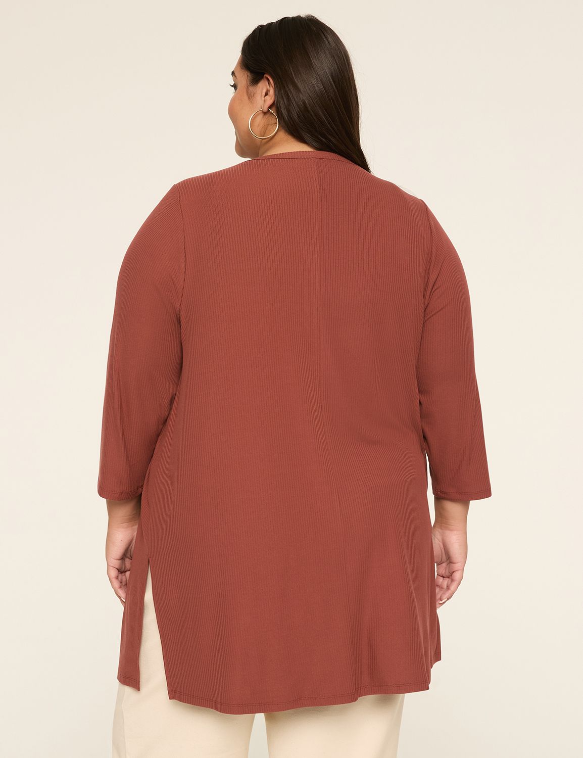 3/4 Sleeve Open-Front Overpiece