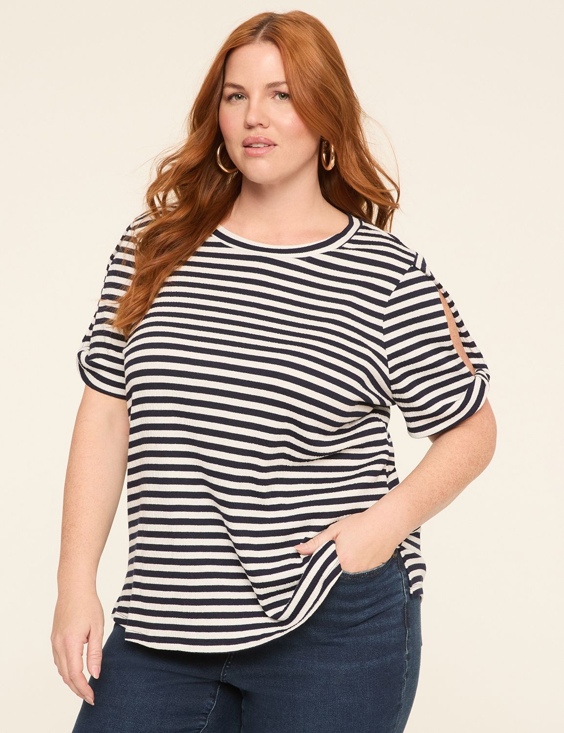Casual Twist Knot Short Sleeve Crew Product Image 1