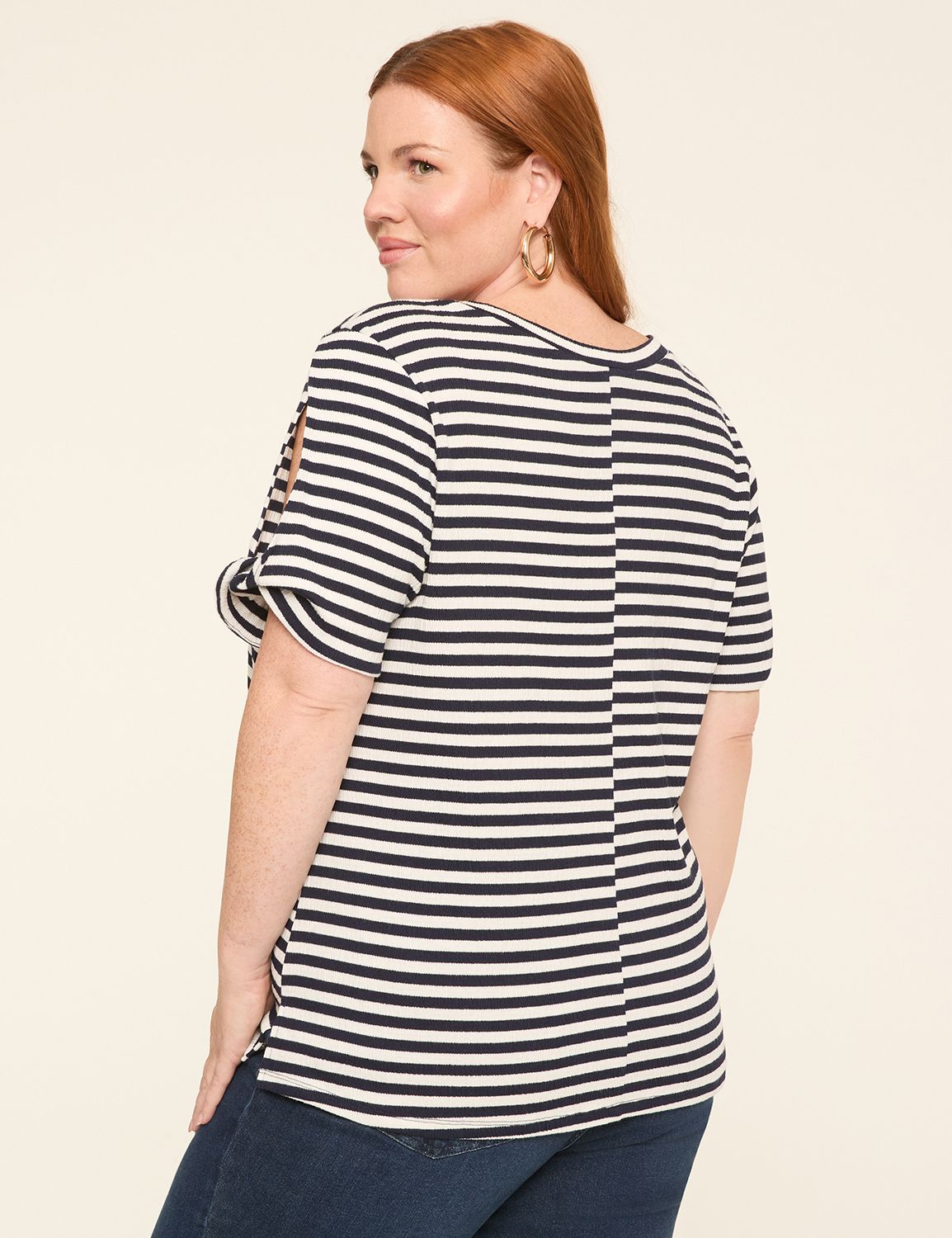 Casual Twist Knot Short Sleeve Crew Product Image 2