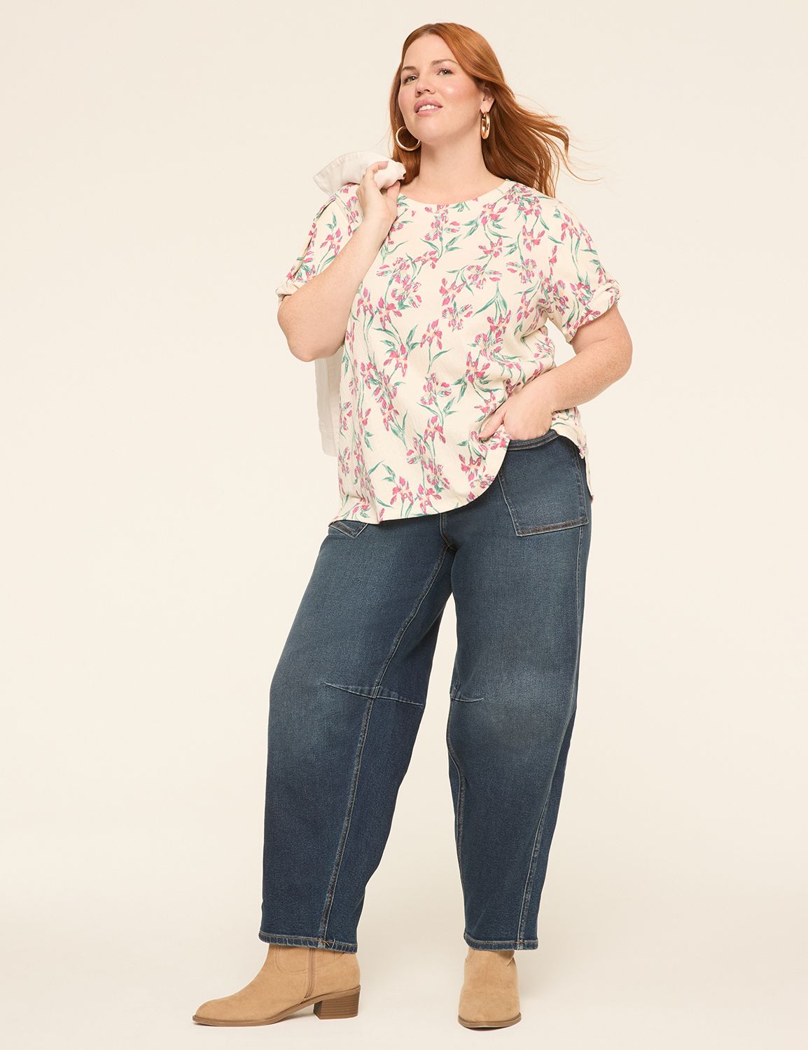 Casual Twist Knot Short Sleeve Crew Product Image 3