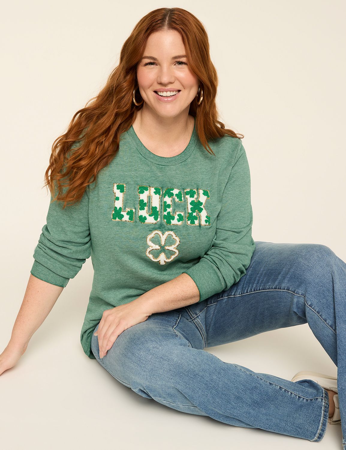 Long Sleeve Crew Neck Sweatshirt wi Product Image 3