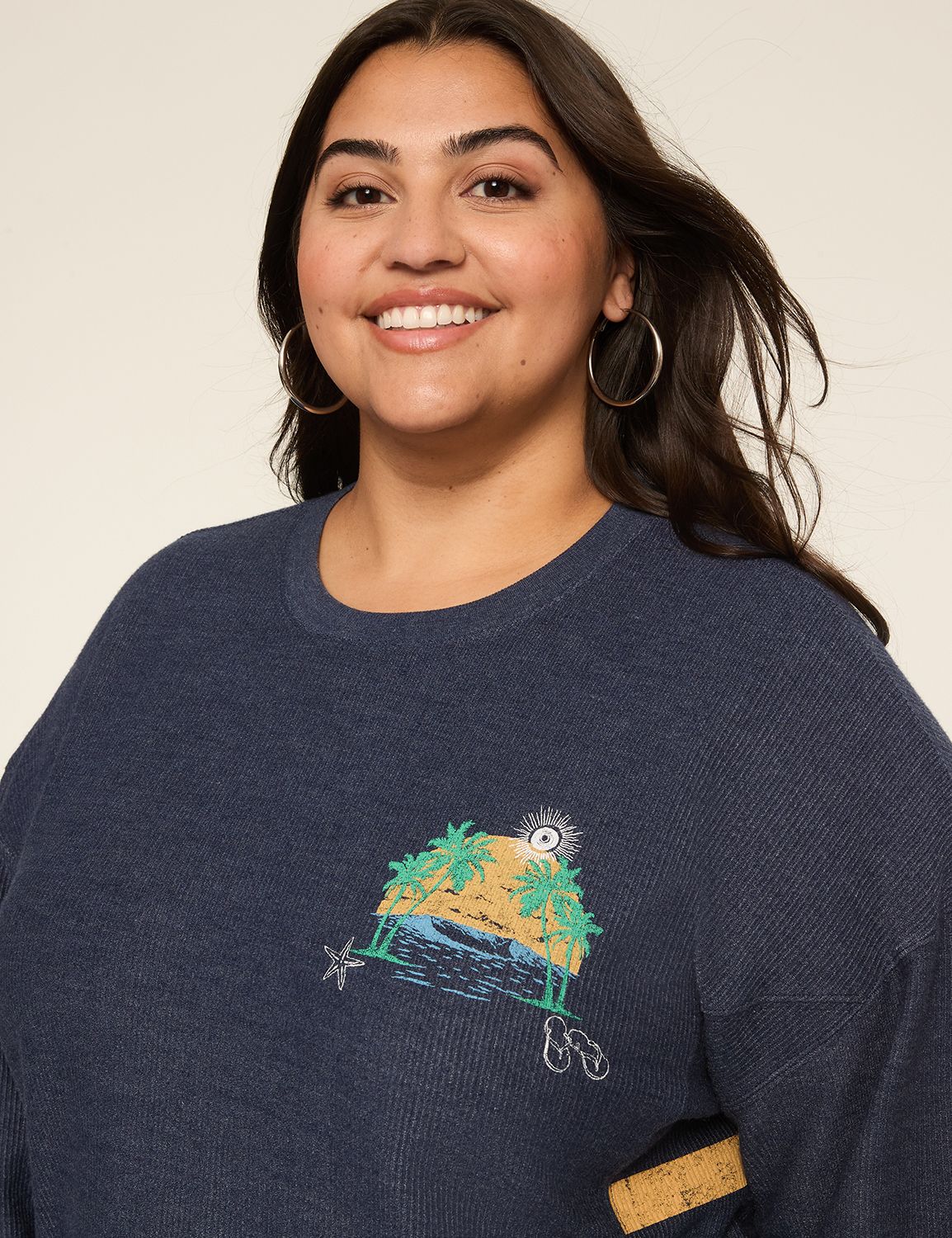 Long Sleeve Crew Neck Drop Shoulder Product Image 4