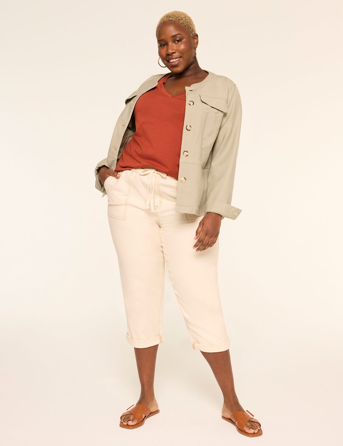 NEW Perfect Sleeve V Neck Tee - Sol Product Image 3