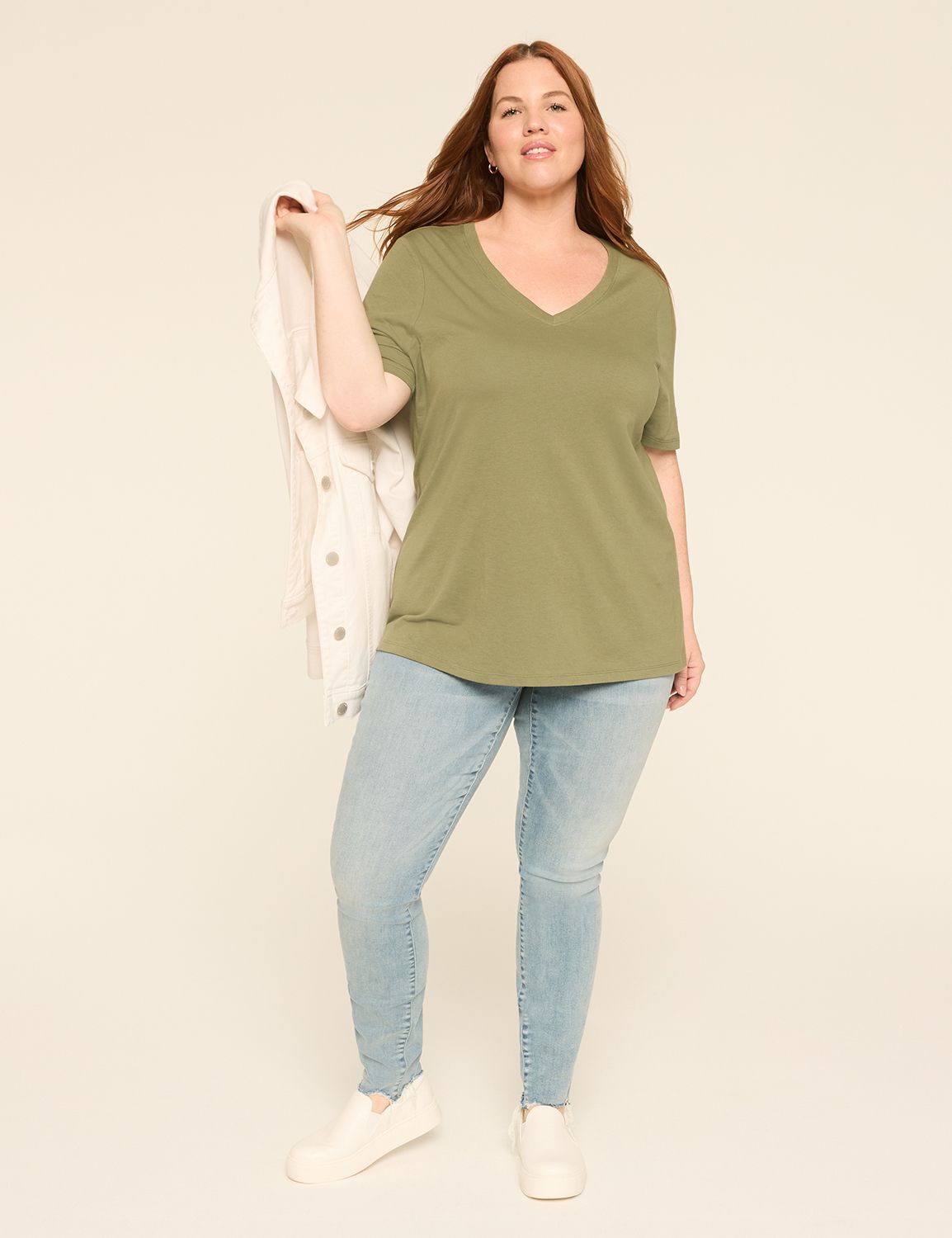 Classic Perfect Sleeve V-Neck Tee - Product Image 3
