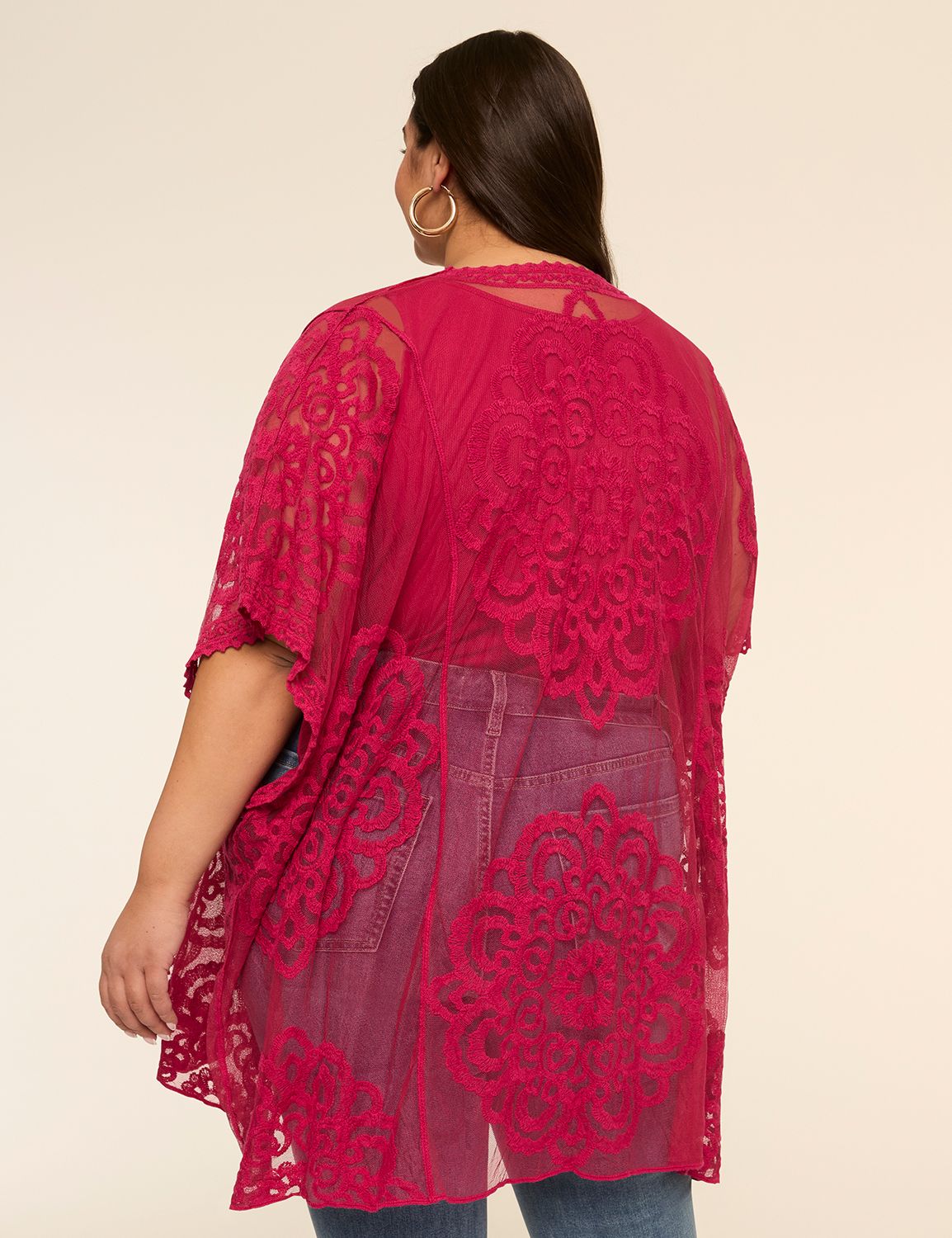 Open-Front Lace Overpiece