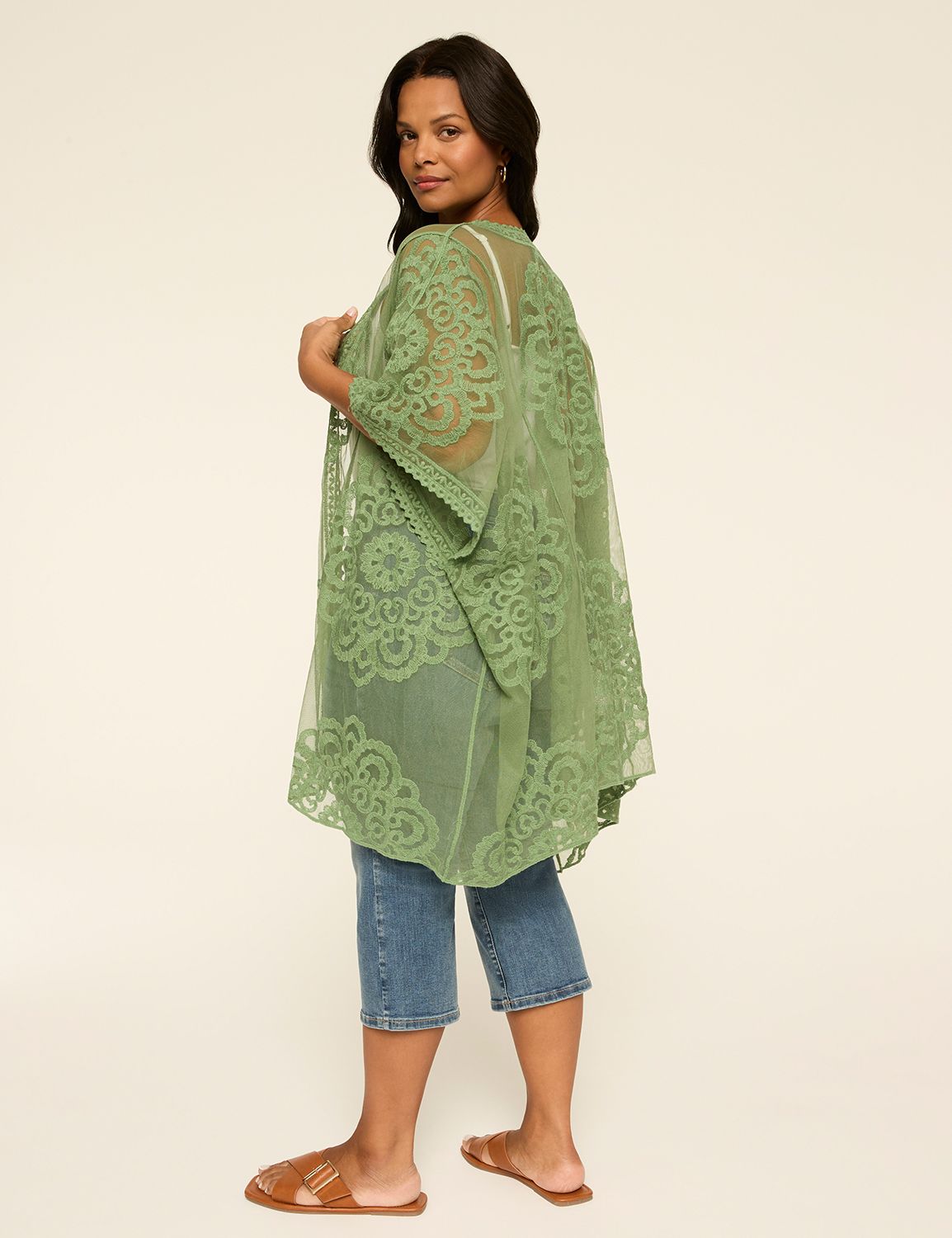 Open-Front Lace Overpiece